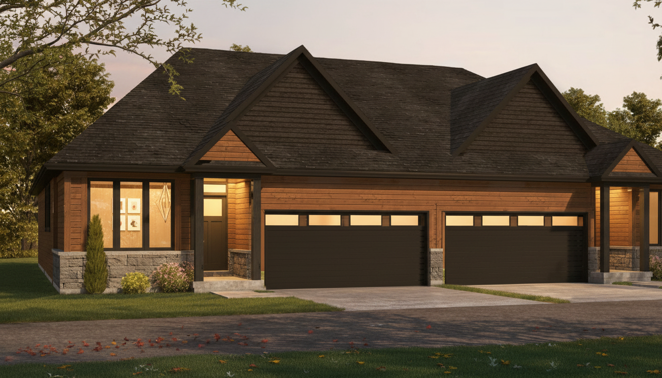 Boynton Court semi-detached bungalows in Thornbury, Ontario