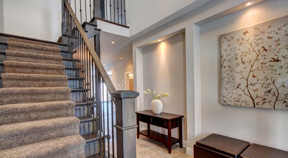 Interior staircase and coordinated finishes